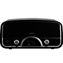 Lenco DR05BT Black - DAB/DAB+/FM RDS Radio and 30W Wireless Speaker  Bluetooth Retro Design  USB Port